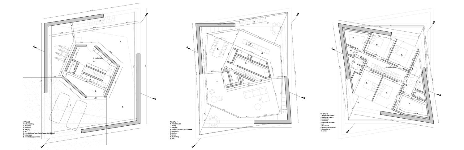 graux & baeyens 建筑事务所在比利时堆叠混凝土楔子形成“N-DP 住宅” graux & baeyens 建筑事务所在比利时堆叠混凝土楔子形成“N-DP 住宅”