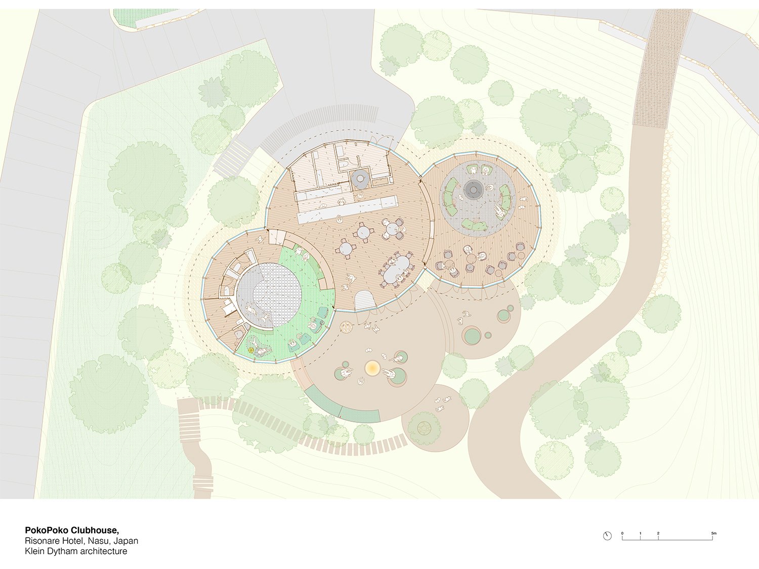 klein dytham 建筑事务所设计的“PokoPoko”俱乐部会所诞生于日本中部的森林中