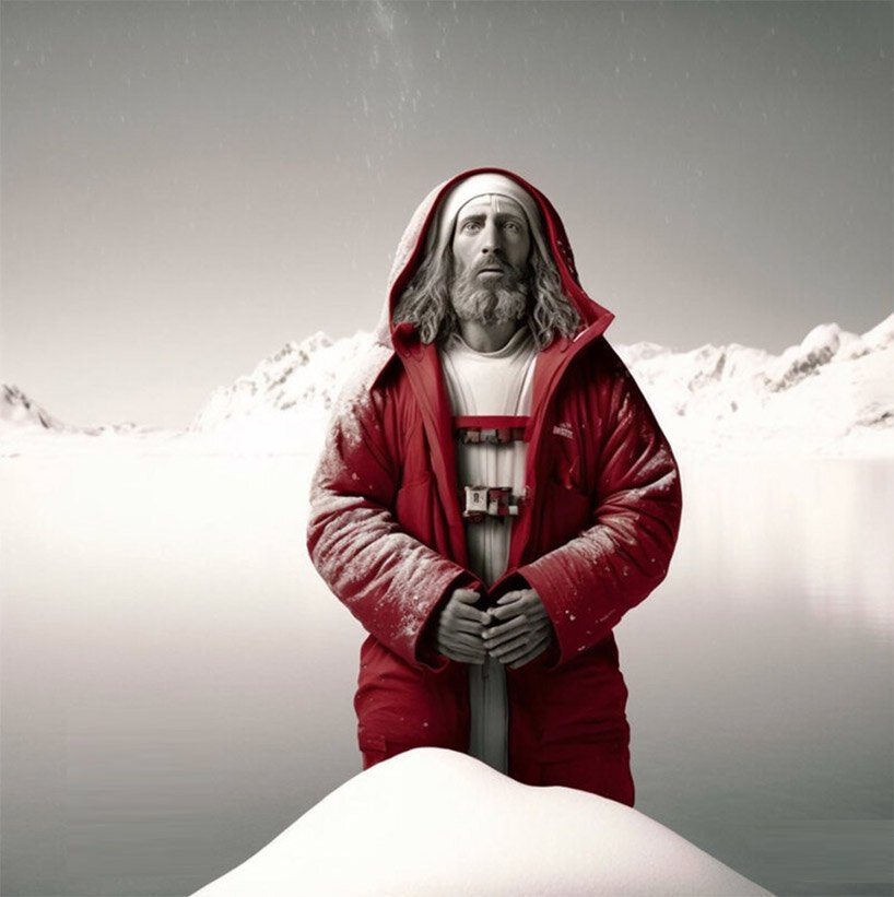hajar ali imagines santa and jesus as winter apparel models in new midjourney series