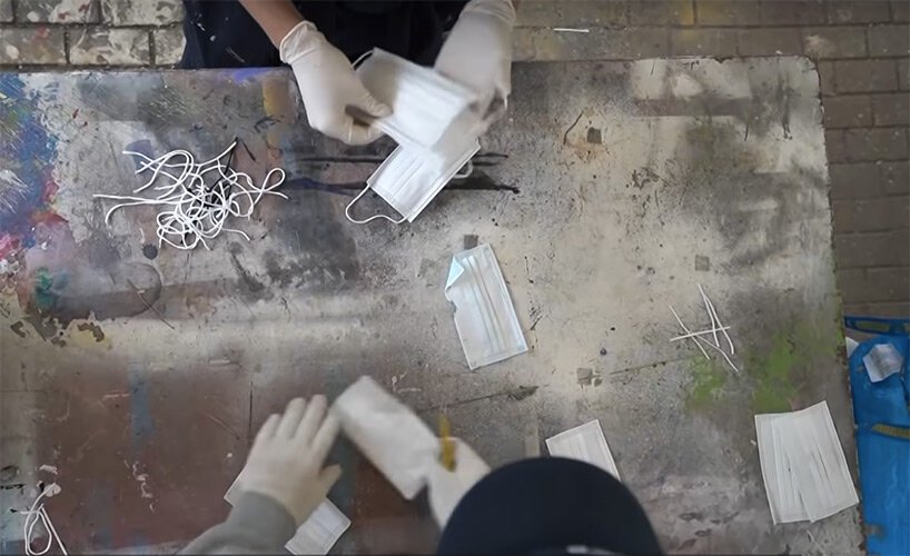 haneul kim 将废弃口罩升级为粪便收集品