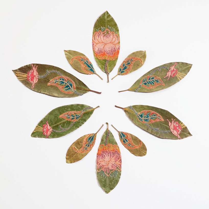 Hillary Waters Fayle 针迹 + 绣有植物图案的叶子