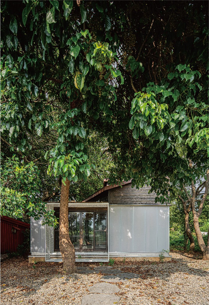 舒适的木质家庭住宅坐落在台湾的绿色森林中