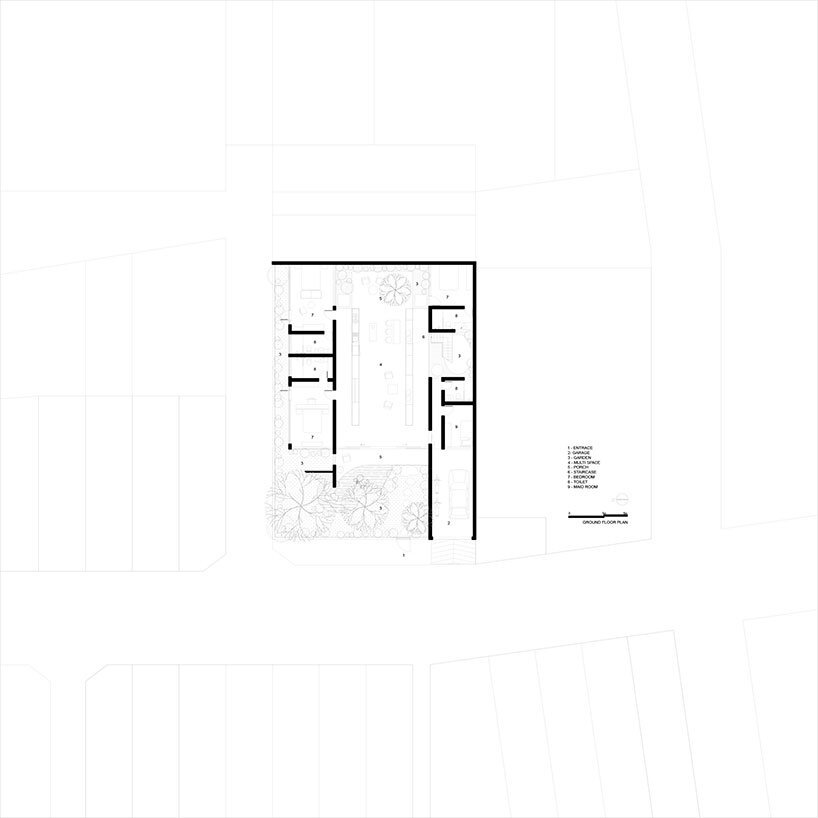 23o5studio 的 huy house 是越南的一片绿洲，阳光下有精致的图案