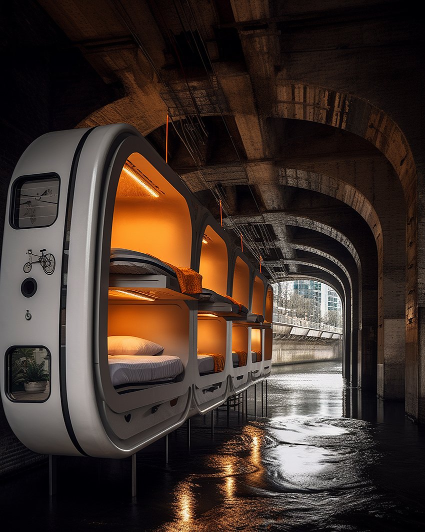 self-contained living pods by shail patel activate vacant lots under bridges to tackle homelessness