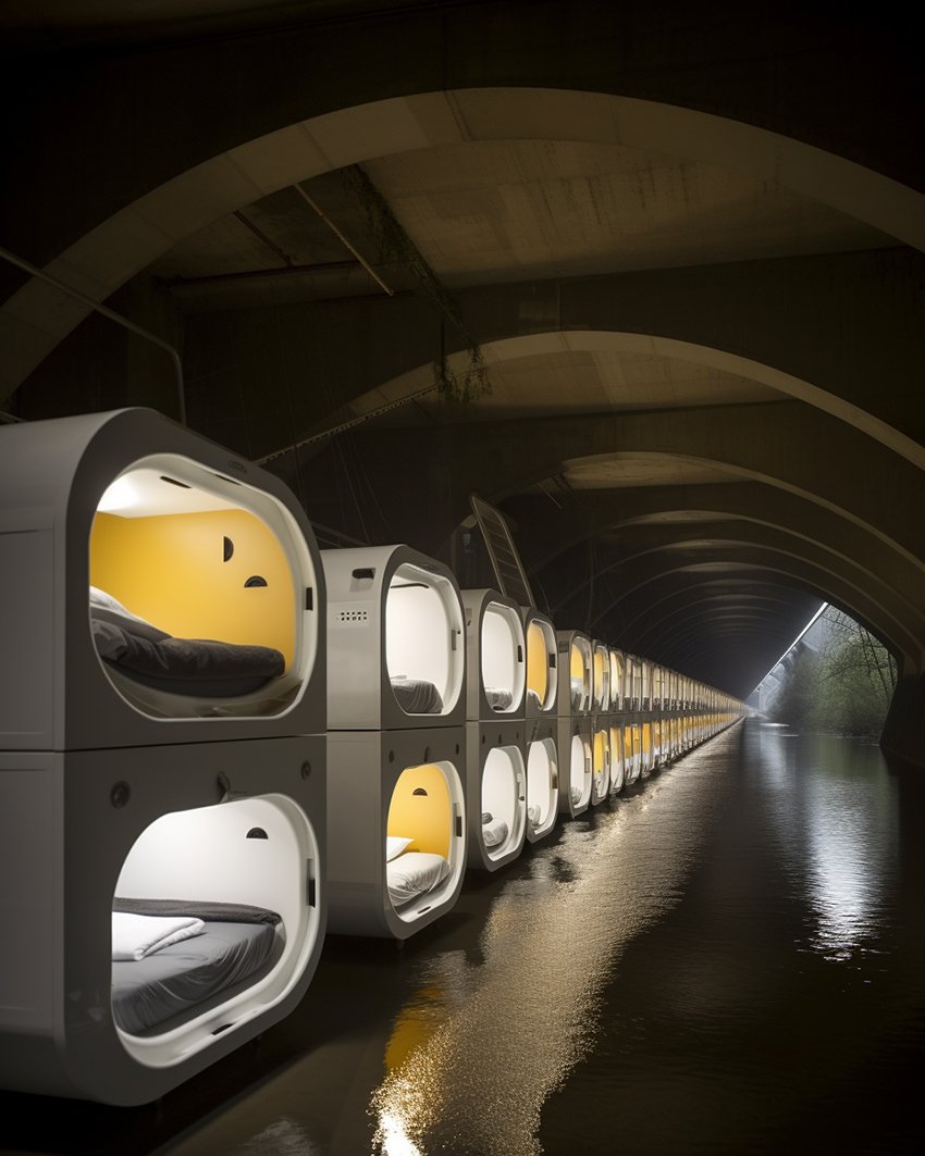 self-contained living pods by shail patel activate vacant lots under bridges to tackle homelessness