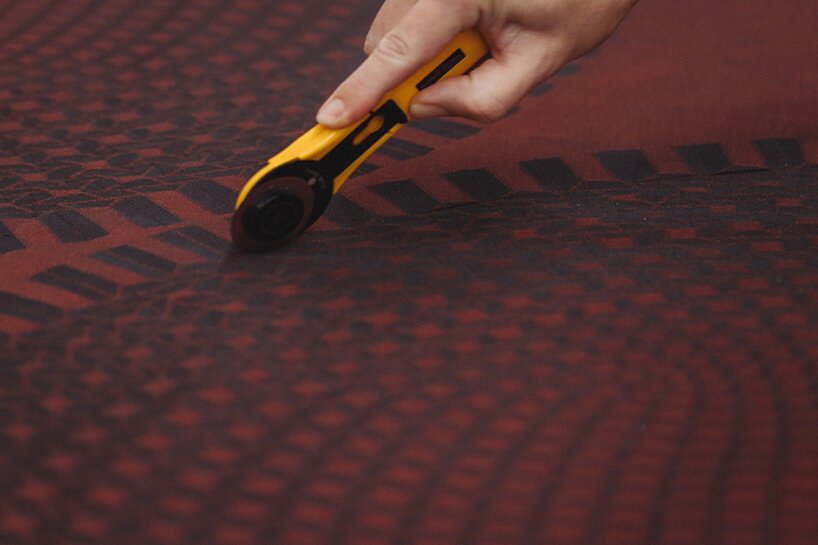 issey miyake & nature architects model fabric that takes 3D weave pattern when steamed