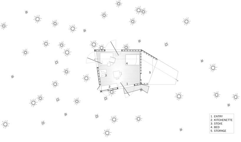 jacobschang Architecture 的“半树屋”似乎漂浮在树林中