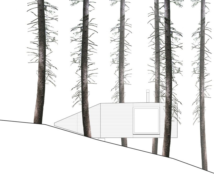 jacobschang Architecture 的“半树屋”似乎漂浮在树林中