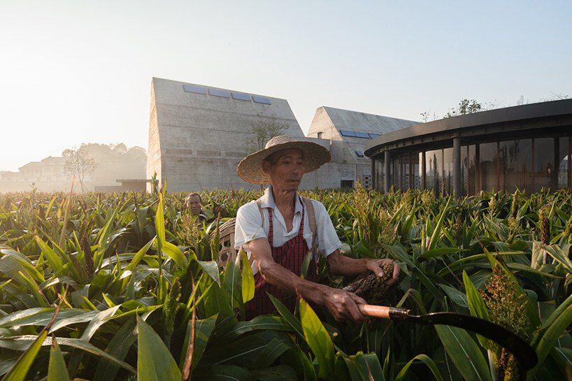 中国的混凝土谷仓坐落在同心圆区域内,将游客与大自然连接起来 中国的混凝土谷仓坐落在同心圆区域内,将游客与大自然连接起来