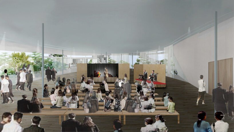 on the roof of the small hall, there will be an open-air cinema with an LED screen placed on the stage side