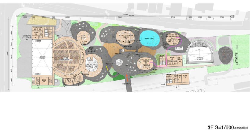 on the roof of the small hall, there will be an open-air cinema with an LED screen placed on the stage side