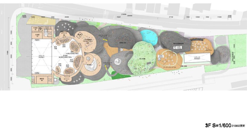 on the roof of the small hall, there will be an open-air cinema with an LED screen placed on the stage side