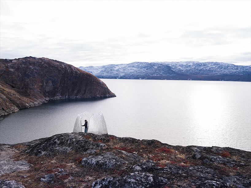konstantin ikonomidis camouflages transparent pavilion in its greenlandic surrounding