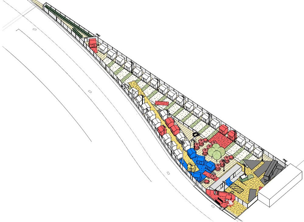 lehrer 建筑事务所将空地改造成洛杉矶无家可归者的小型预制村 lehrer 建筑事务所将空地改造成洛杉矶无家可归者的小型预制村