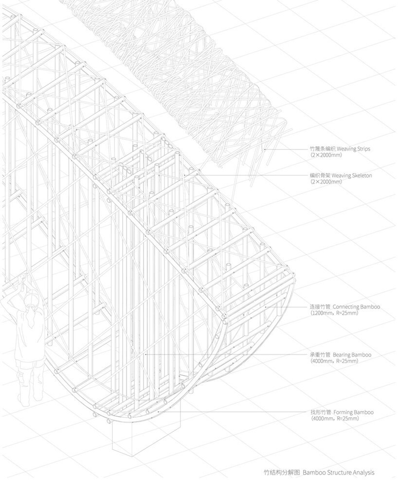 lin architecture’s bamboo pavilion occupies an empty field in shanghai