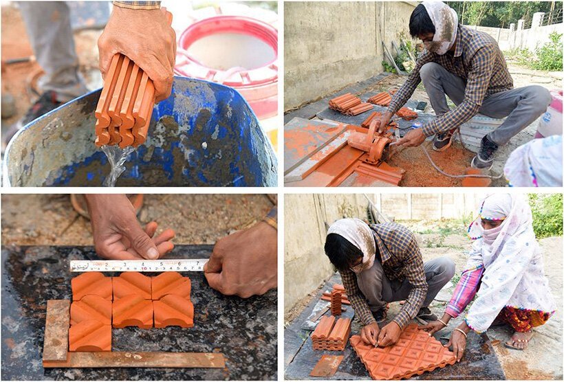 manoj patel 在雕塑户外家具系列中重新利用粘土屋顶瓦片 manoj patel 在雕塑户外家具系列中重新利用粘土屋顶瓦片