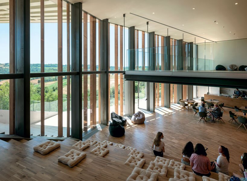 mario cucinella revives an italian hill town with cantilevered cultural center