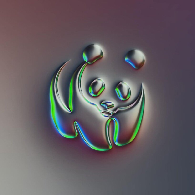 martin naumann 用全息镀铬纹理处理著名的标志