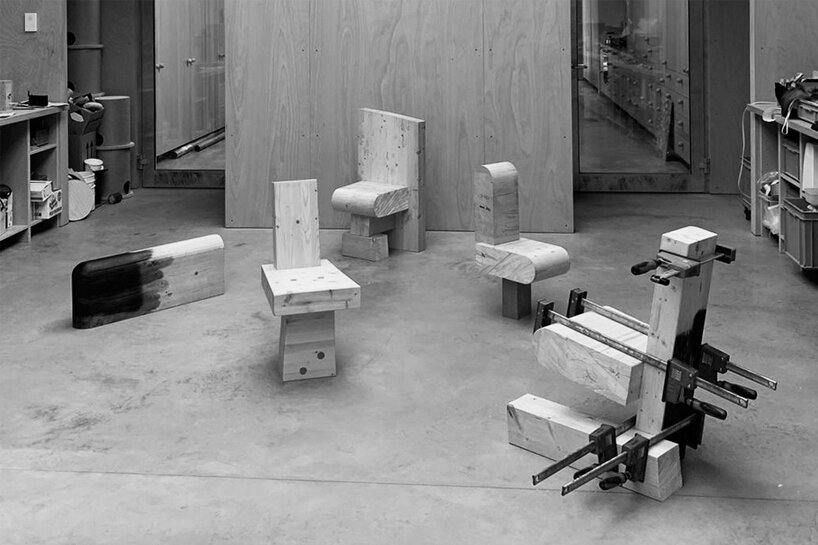 Max Lam 的“胶合木”椅子由柔软和粗糙的几何形状组合而成