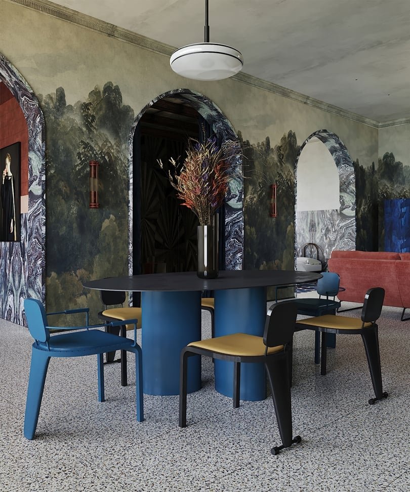memphis aesthetics and mid-century modernism blend together in this milanese apartment interior by puntofilipino