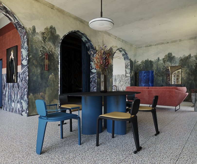 memphis aesthetics and mid-century modernism blend together in this milanese apartment interior by puntofilipino