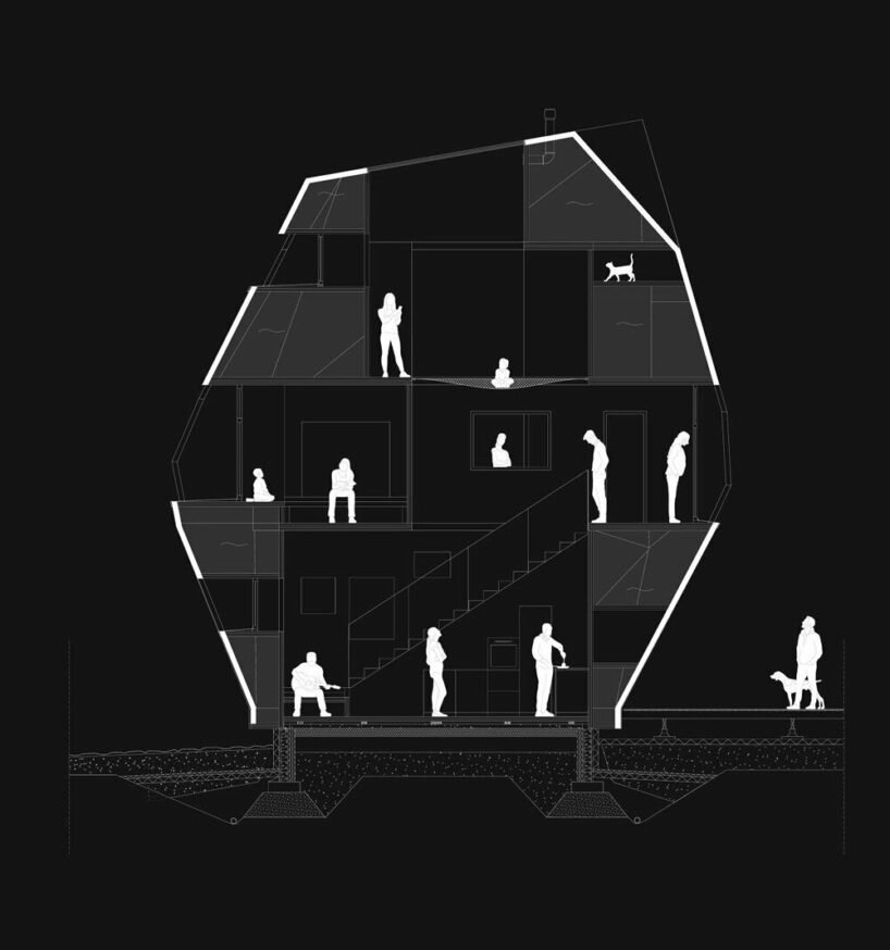 ateljé sotamaa 的“陨石”住宅在芬兰成为神秘的黑暗物体 ateljé sotamaa 的“陨石”住宅在芬兰成为神秘的黑暗物体