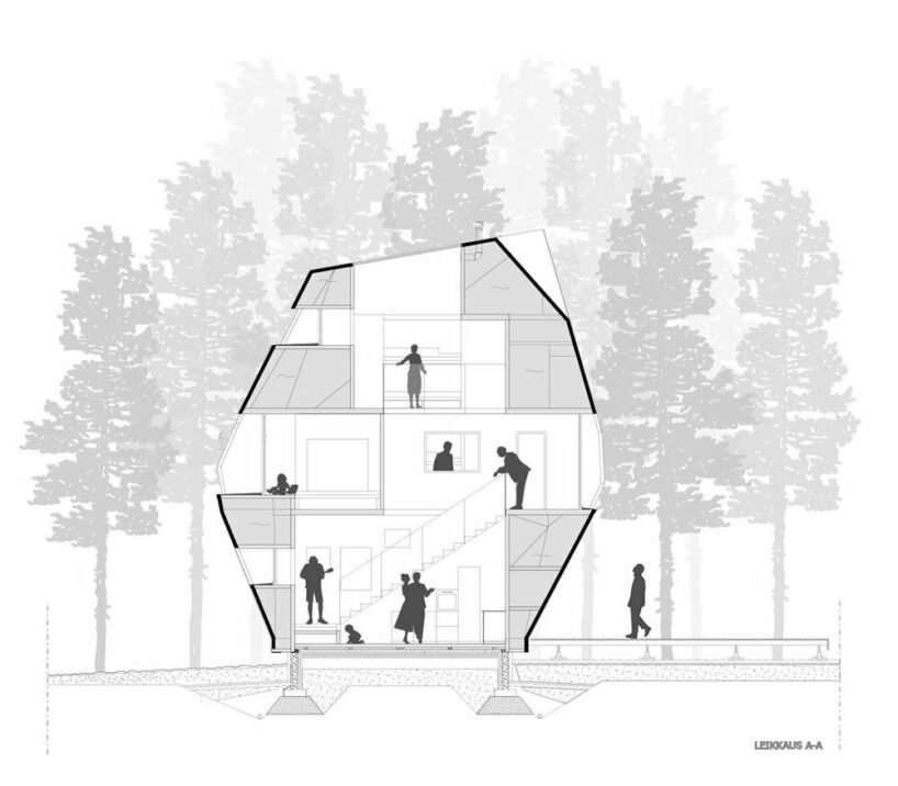 ateljé sotamaa 的“陨石”住宅在芬兰成为神秘的黑暗物体 ateljé sotamaa 的“陨石”住宅在芬兰成为神秘的黑暗物体