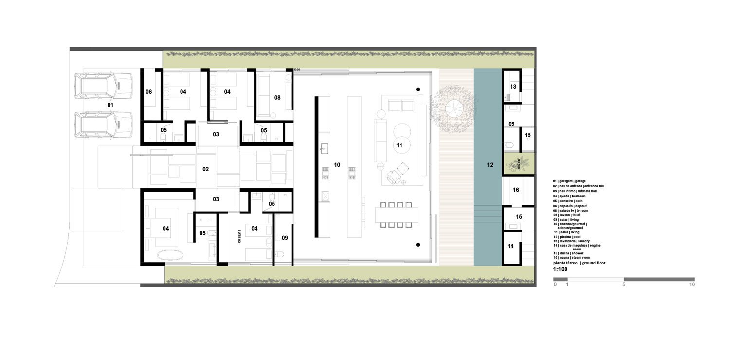mf+arquitetos 将巴西的 Q04L63 住宅平均划分为共享空间和私人空间