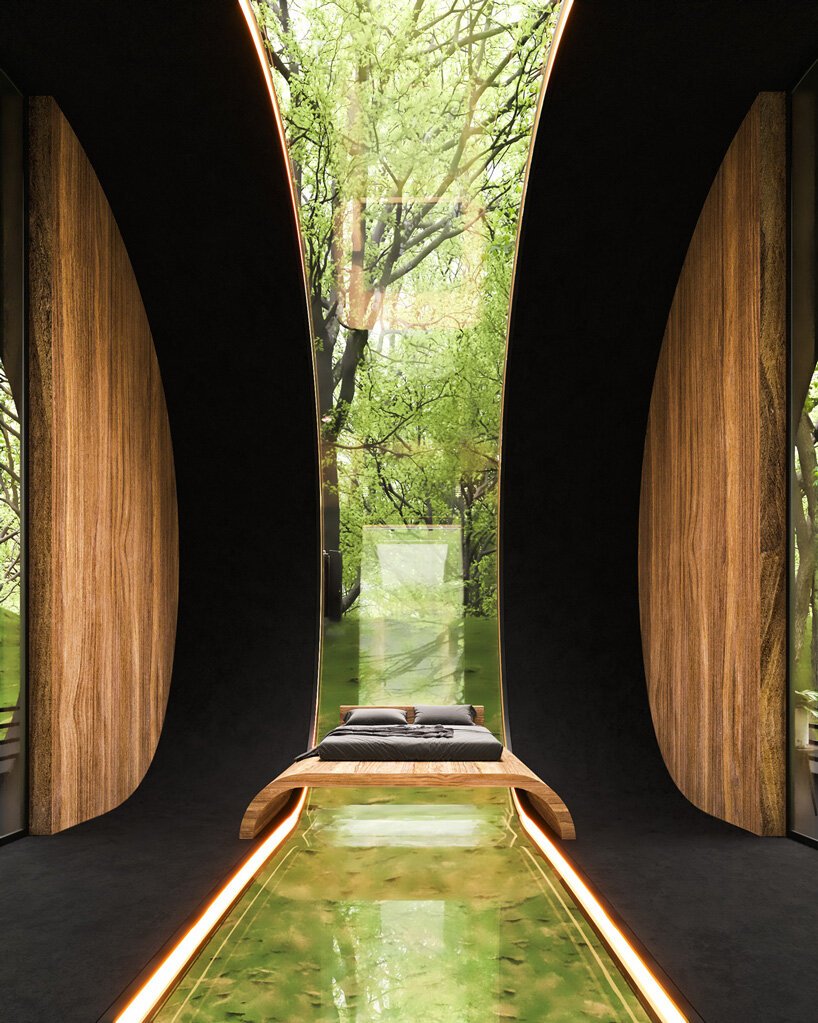 连续的玻璃条穿过米拉德·什蒂亚吉在秘鲁的弧形斜坡房屋