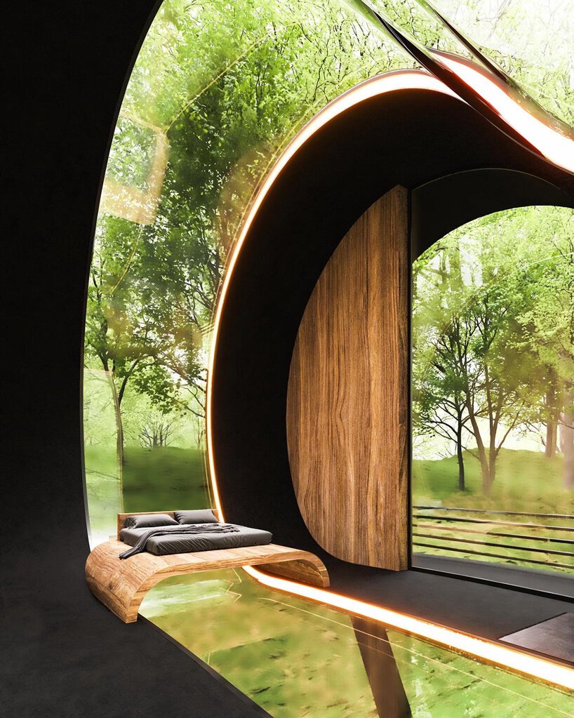 连续的玻璃条穿过米拉德·什蒂亚吉在秘鲁的弧形斜坡房屋