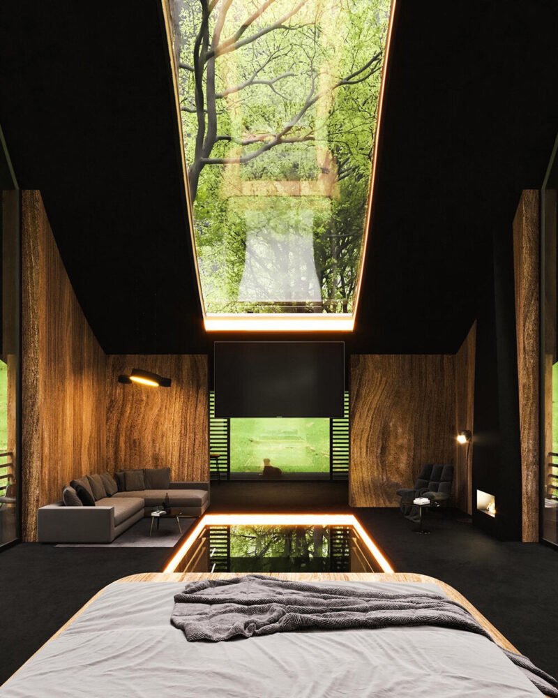 连续的玻璃条穿过米拉德·什蒂亚吉在秘鲁的弧形斜坡房屋