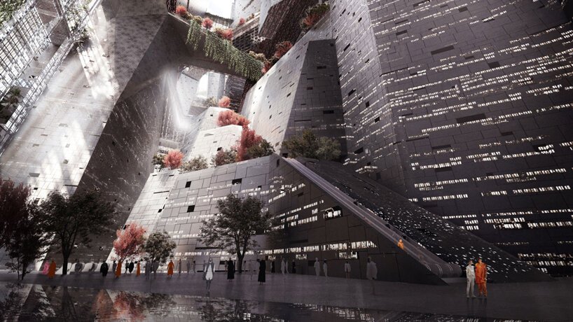 沙特阿拉伯推出 THE LINE 的设计，这是第一个没有汽车的零重力垂直城市