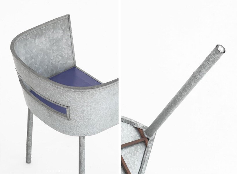川久保玲为东京 gallery licht 画廊的 Comme des garçons 设计的锡椅