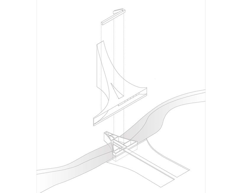 这座由 o -office 设计的教堂就像金亭湾上空漂浮的光柱一样出现