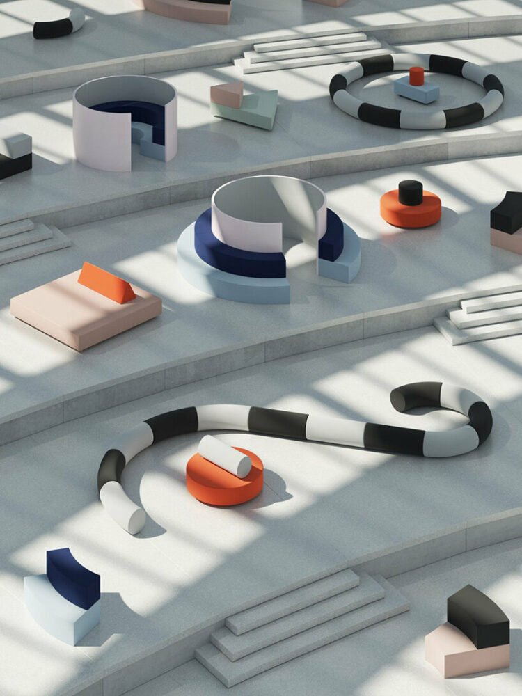 OMA 的 unifor 办公家具系列可以以无限的方式配置