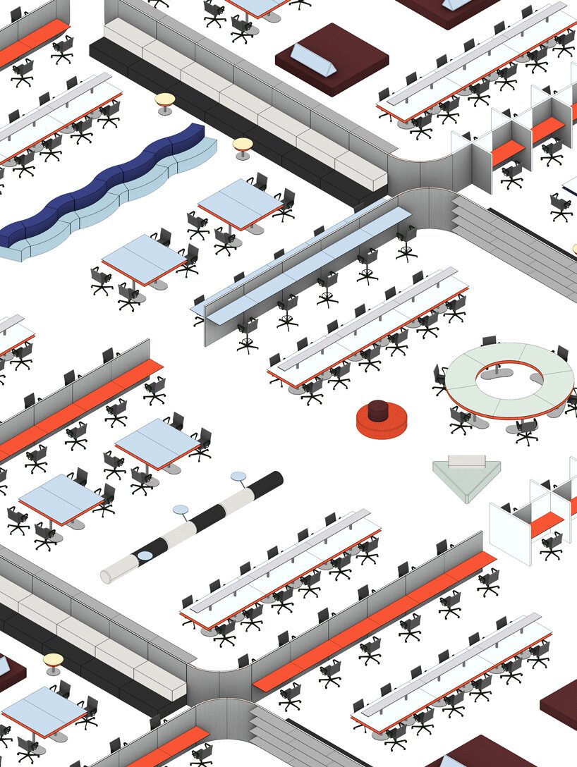 OMA 的 unifor 办公家具系列可以以无限的方式配置