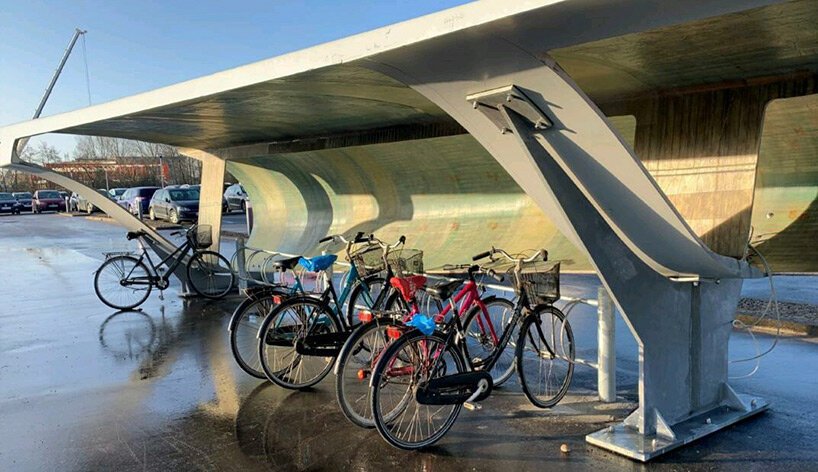 丹麦正在将废弃的风力涡轮机叶片重新利用为自行车停放处