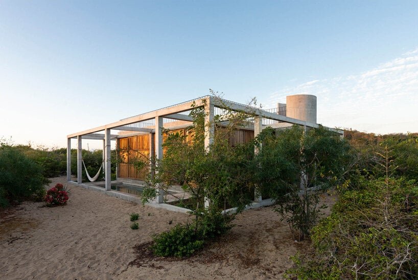 S-AR 将“casa cosmos”沉浸在墨西哥瓦哈卡海岸茂密的植被中 S-AR 将“casa cosmos”沉浸在墨西哥瓦哈卡海岸茂密的植被中