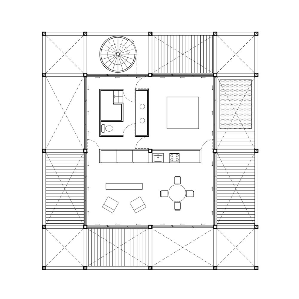 S-AR 将“casa cosmos”沉浸在墨西哥瓦哈卡海岸茂密的植被中 S-AR 将“casa cosmos”沉浸在墨西哥瓦哈卡海岸茂密的植被中