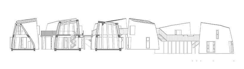 漂浮的木桥网络将中国农村分散的有机形状的“石窟”联合起来