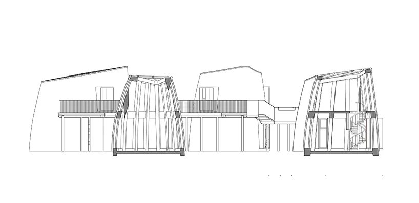 漂浮的木桥网络将中国农村分散的有机形状的“石窟”联合起来