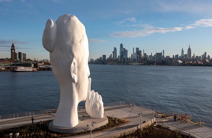 interview with jaume plensa as monumental white resin head unveiled in newport pier park