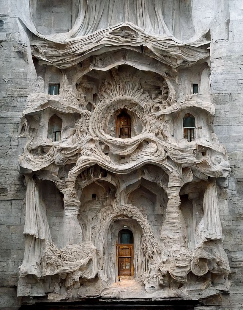 人工智能对巴洛克建筑的探索设想了由丝绸和石头制成的复杂立面 人工智能对巴洛克建筑的探索设想了由丝绸和石头制成的复杂立面