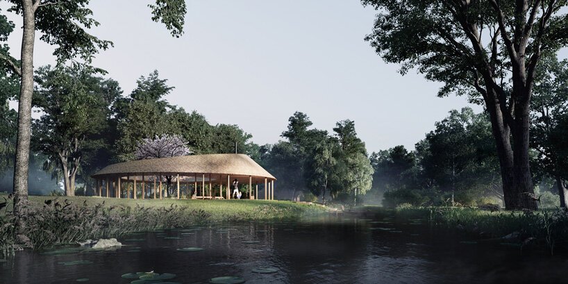 squareone 计划为丹麦的 sanderumgaard 花园设计带有开放式庭院的圆形凉亭