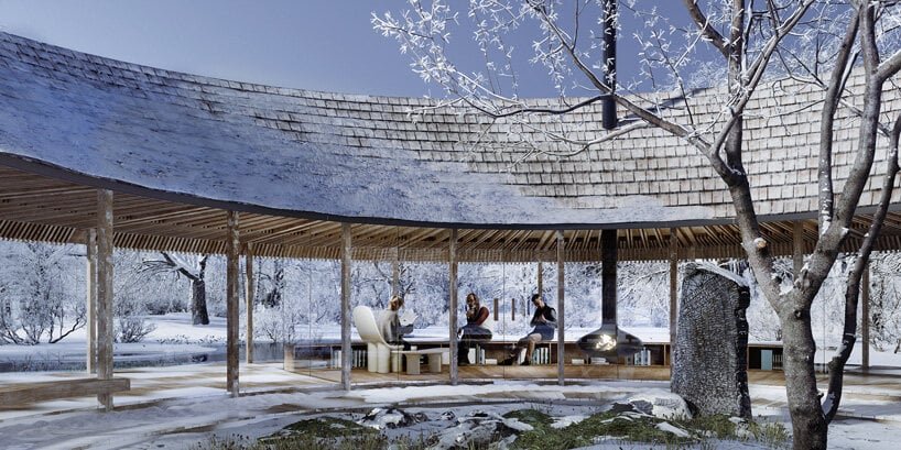 squareone 计划为丹麦的 sanderumgaard 花园设计带有开放式庭院的圆形凉亭