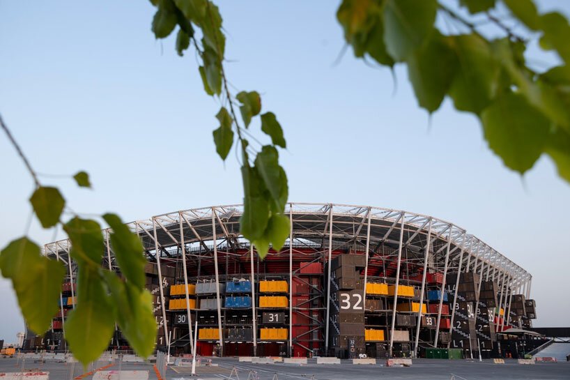 qatar stadium shipping containers