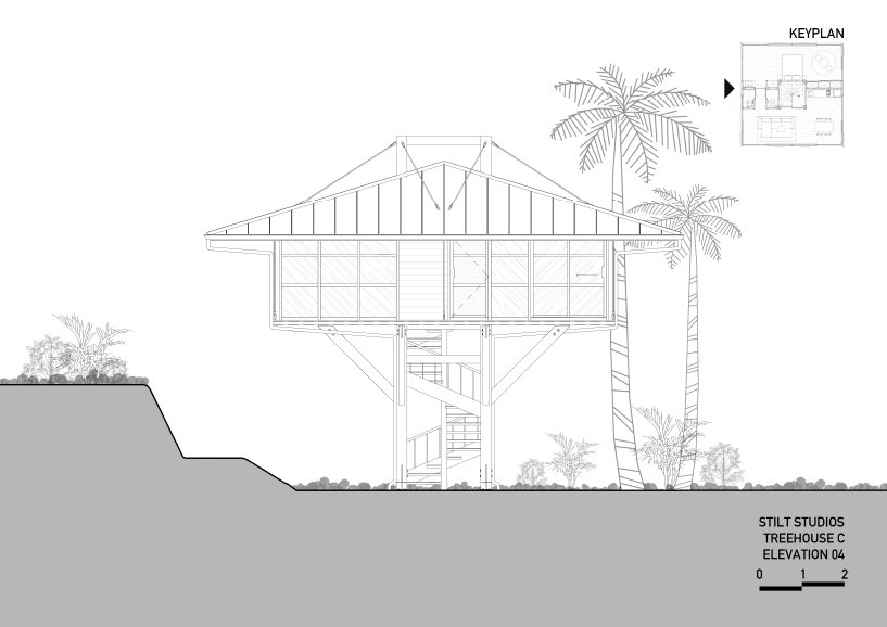 由 Alexis Dornier 设计的高跷工作室 C 木制树屋悬停在巴厘岛盛开的花园上方 由 Alexis Dornier 设计的高跷工作室 C 木制树屋悬停在巴厘岛盛开的花园上方