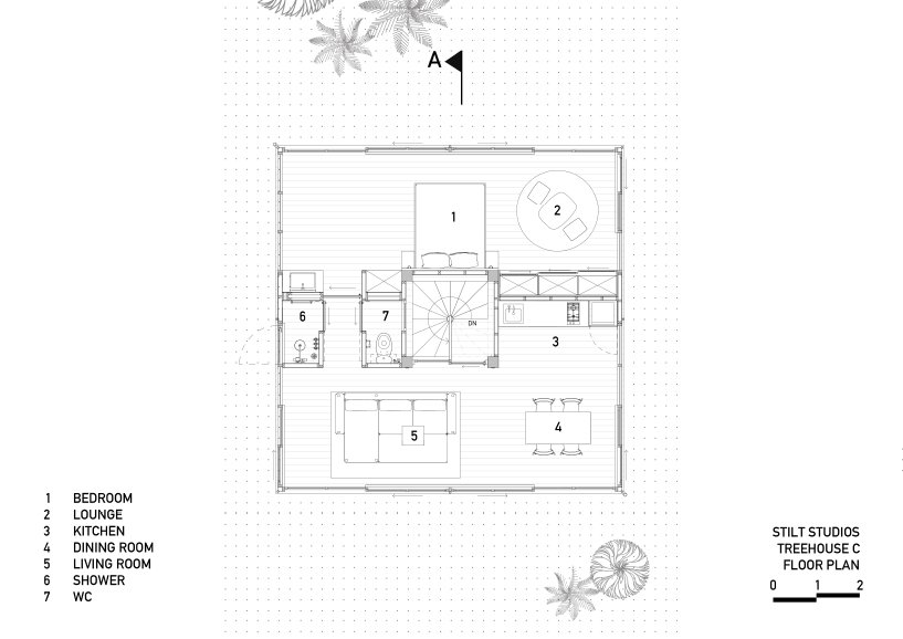 由 Alexis Dornier 设计的高跷工作室 C 木制树屋悬停在巴厘岛盛开的花园上方 由 Alexis Dornier 设计的高跷工作室 C 木制树屋悬停在巴厘岛盛开的花园上方