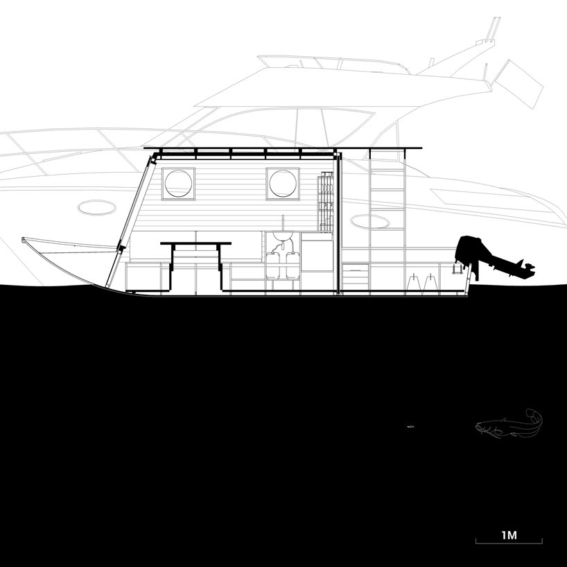 tamás bene 为匈牙利蒂萨湖设计了一艘紧凑型船屋