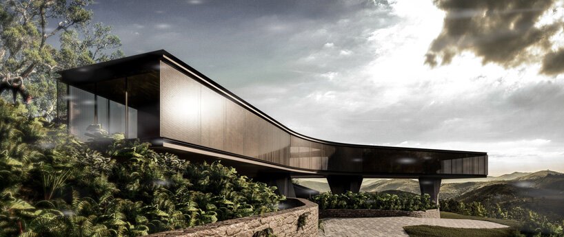 厚实的混凝土柱子支撑着巴西 tetro arquitetura xingu 住宅